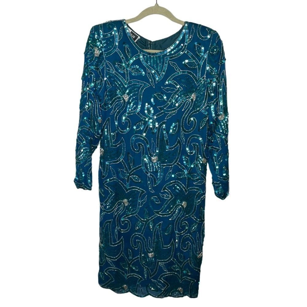 Vintage Carina‎ Beaded Silk Dress